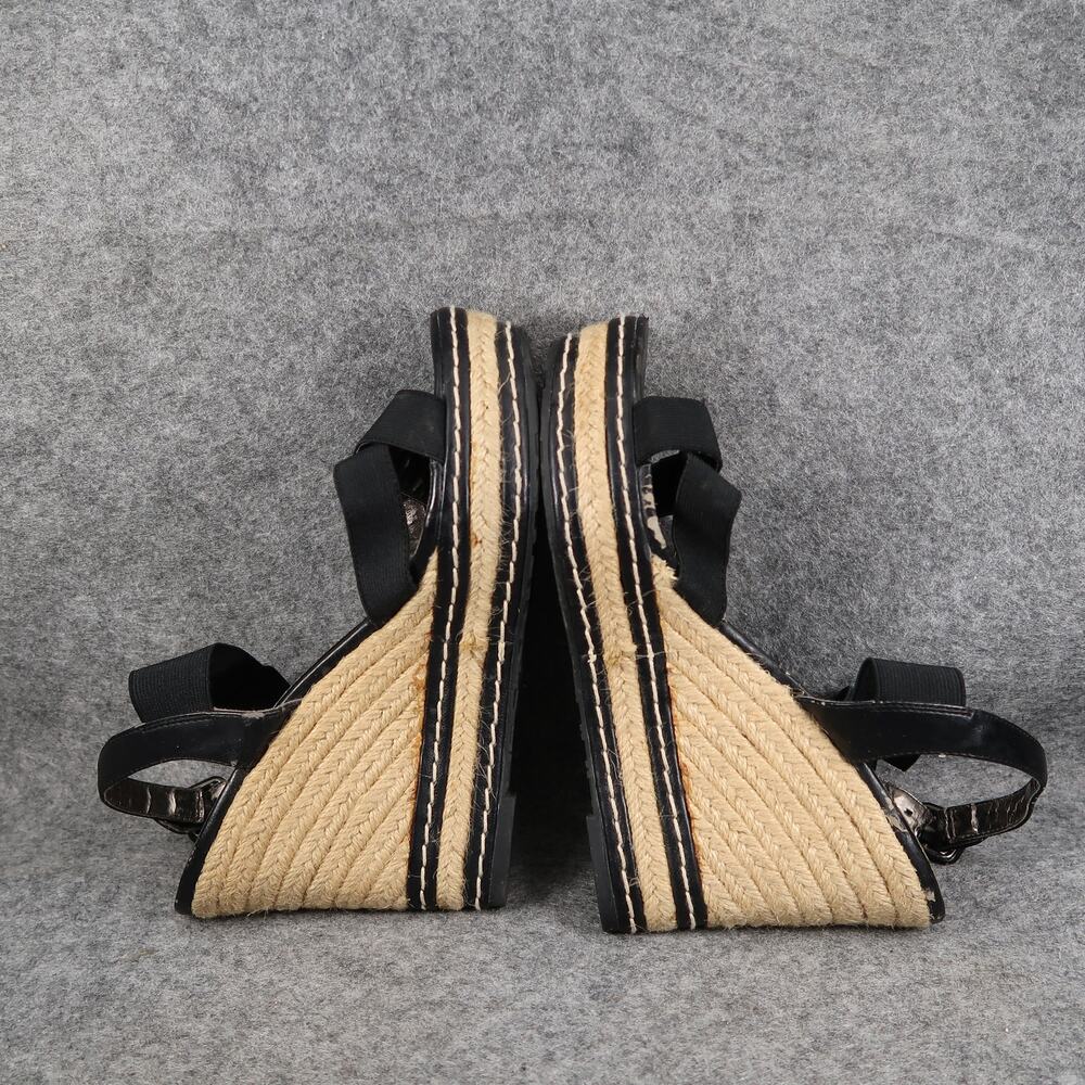Charles David Shoes Womens 8.5 Fashion Sandals Platform Wedge Espadrille Black - Picture 9 of 14